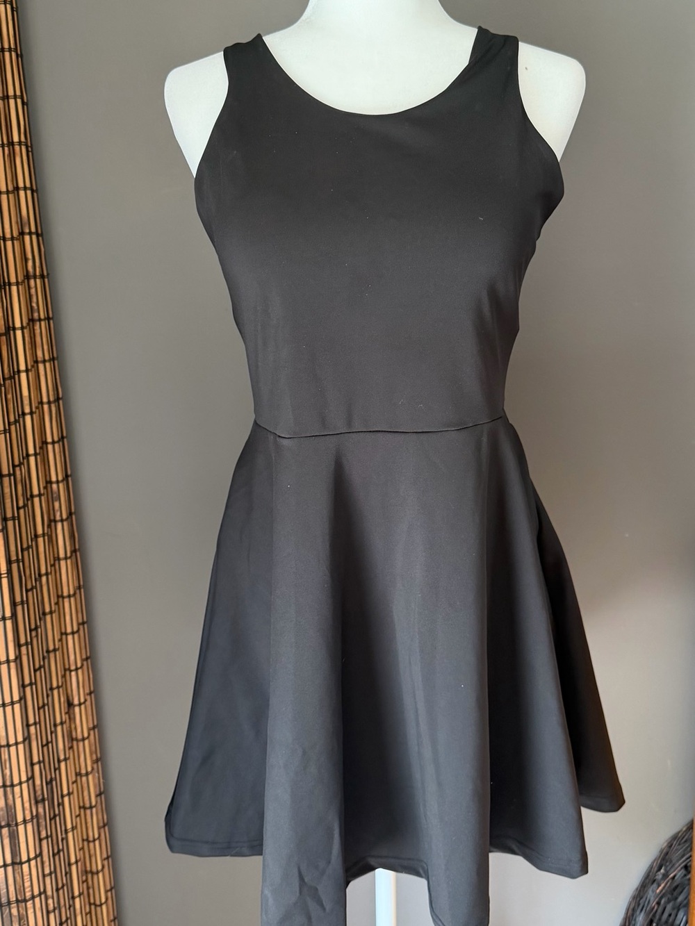 POP Fit Black Sleeveless Fit & Flare Mini Dress